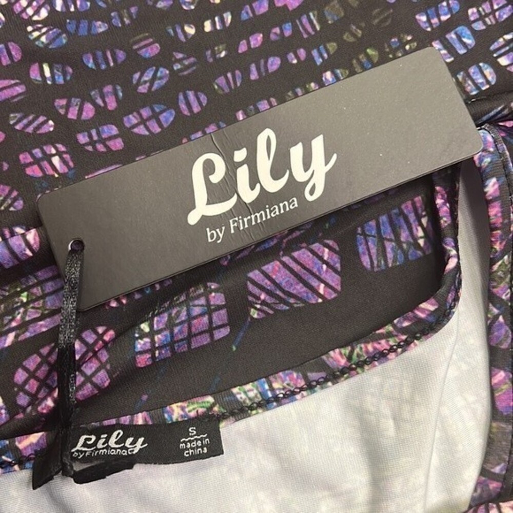 Lily | Purple Abstract‎ Jungle Short-Sleeve Maxi Dress NWT Small - Picture 4 of 5